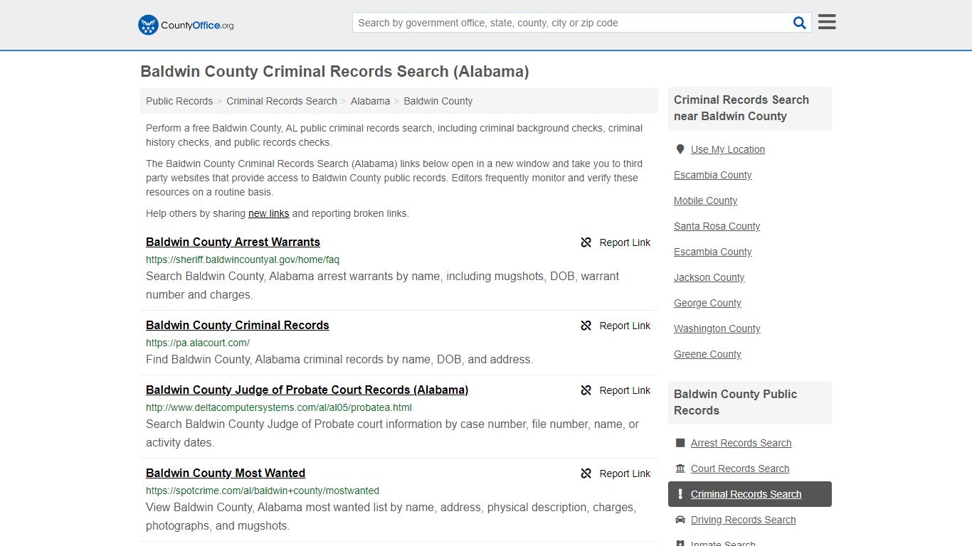 Criminal Records Search - Baldwin County, AL (Arrests ...
